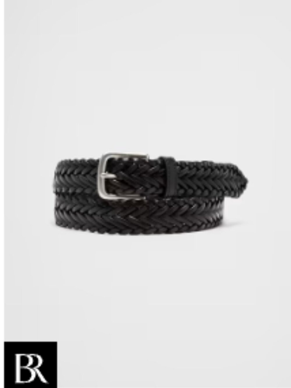 NWT Black Braided Leather Belt